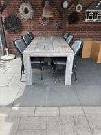 Eiken tuintafel met 6 stoelen, Tuin en Terras, Tuinsets en Loungesets, Ophalen, Zo goed als nieuw