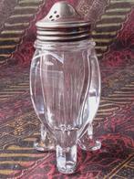 Antieke strooier uit Engeland van kristal en silverplate.