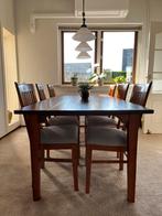Eettafel met 6 stoelen., Huis en Inrichting, Tafels | Eettafels, Ophalen, Gebruikt, 200 cm of meer, 50 tot 100 cm