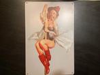 Vintage Pin-up Brandweervrouw Wandbord, Gil Elvgren -z.g.a.n, Ophalen of Verzenden, Nieuw, Reclamebord