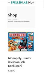 Leuke editie: Monopoly junior elektronisch bankieren, Hobby en Vrije tijd, Gezelschapsspellen | Bordspellen, Ophalen of Verzenden