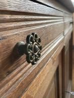 Vintage houten dressoir met wit marmeren blad, Ophalen, Gebruikt