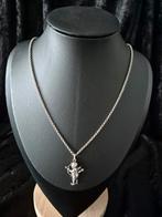 Zilveren ketting 158 met cupido hangertje, Ophalen of Verzenden, Zo goed als nieuw, Zilver, Zilver