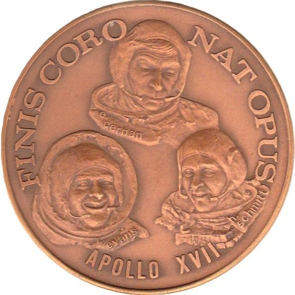 EUGENE CERNAN - RONALD EVANS EN HARRISON SCHMIDT DE AARDE, Postzegels en Munten, Penningen en Medailles, Overige materialen, Ophalen of Verzenden