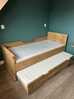 Steigerhouten bed perfect voor logees, 90 cm, Eenpersoons, Bruin, Zo goed als nieuw