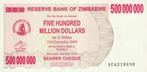 Zimbabwe 500 Million Dollars 2008, Postzegels en Munten, Bankbiljetten | Afrika, Verzenden, Zimbabwe, Los biljet
