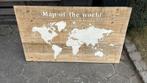 Houten wandbord “map of the world”, Huis en Inrichting, Ophalen, Zo goed als nieuw