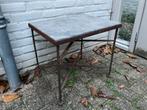 Tuin Bijzettafel - Roestig Staal & Hardsteen, Huis en Inrichting, Tafels | Bijzettafels, Ophalen, Minder dan 45 cm, Minder dan 55 cm
