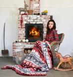 Kerst Deken Plaid 200x220 Katoen XXL, Ophalen of Verzenden, Nieuw, Kerst of Sinterklaas