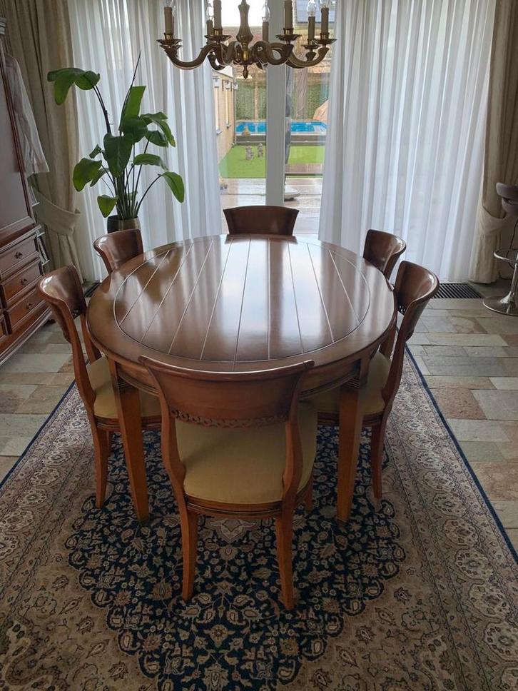 Kersenhouten eethoek in Engelse stijl, Huis en Inrichting, Tafels | Eettafels, Gebruikt, 100 tot 150 cm, 150 tot 200 cm, Vijf personen of meer