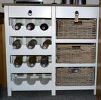 wijnkastje offwhite, h. 84 br. 87 d. 40 cm., Huis en Inrichting, Woonaccessoires | Wijnrekken, Ophalen, 5 tot 15 flessen, Nieuw