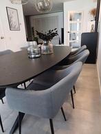 Eettafel Stoelen Donkergrijs, Ophalen of Verzenden, Grijs