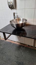 Wastafel met rvs kom 80 x 48 cm, Ophalen of Verzenden, Rvs