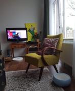 Retro tafeltje met stoelen, Huis en Inrichting, Tafels | Sidetables, Ophalen, Gebruikt, 100 tot 150 cm, Ovaal