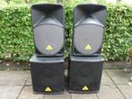 Complete PA set in nele nette staat Behringer B1200d B112D, Ophalen, Zo goed als nieuw, 1000 watt of meer, P.A.