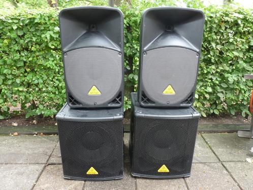 Complete PA set in nele nette staat Behringer B1200d B112D, Muziek en Instrumenten, Versterkers | Keyboard, Monitor en PA, Zo goed als nieuw