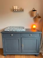 Vintage houten commode/kast - grijs - 127x51x91, Ophalen, Gebruikt, 100 tot 150 cm, Vintage/brocante