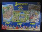 Puzzels Jan van Haasteren   "3 stuks in doos", Hobby en Vrije tijd, Denksport en Puzzels, Ophalen of Verzenden, Gebruikt