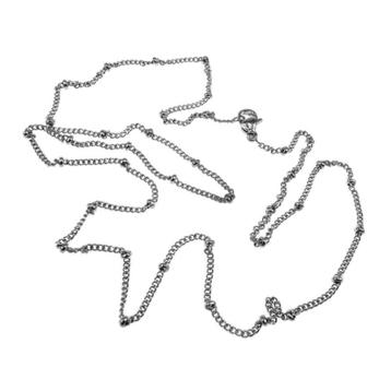 Gepolijst RVS Fijne Schakelsketting Vaste Kralen - Dames beschikbaar voor biedingen