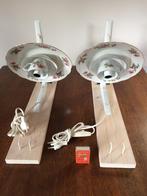 2x wandlamp gerecycled gebloemd schoteltje theekopje eetbord, Ophalen of Verzenden, Zo goed als nieuw