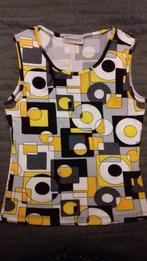 Retro Top met gele en zwarte blokken en cirkels mt S. 3,50, Geel, Ophalen of Verzenden, Clockhouse, Gedragen