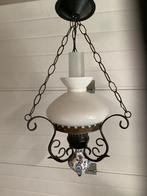 Antieke lamp met Delfts blauw accent, Ophalen of Verzenden, Gebruikt, Glas, 50 tot 75 cm