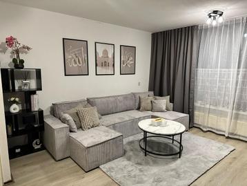 Mooie Hoekbank grijs bank u-bank sofa loungebank slaapbank beschikbaar voor biedingen