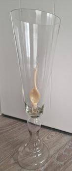 Aparte XL glazen vaas met kaarsenhouder 70 cm, Ophalen, Overige kleuren, 50 tot 75 cm, Glas