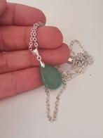Vintage 90's ketting met jade steen kettinghanger, Sieraden, Tassen en Uiterlijk, Edelstenen, Ophalen of Verzenden, Zo goed als nieuw