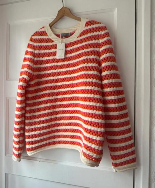 Nieuw met kaartje roze oranje creme gestreepte trui Geisha M, Kleding | Dames, Truien en Vesten, Nieuw, Maat 38/40 (M), Roze, Ophalen of Verzenden