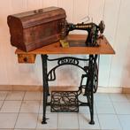 Authentieke Anker trapnaaimachine met originele houten afdek, Antiek en Kunst, Ophalen