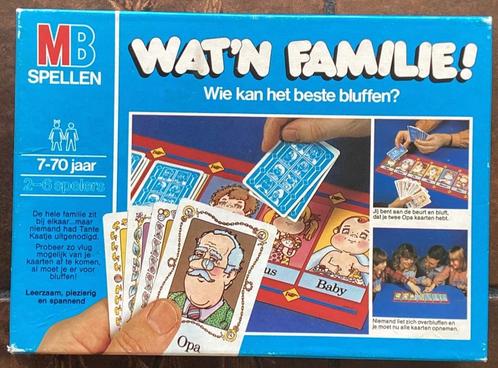Wat een familie compleet vintage bordspel, Hobby en Vrije tijd, Gezelschapsspellen | Bordspellen, Gebruikt, Ophalen of Verzenden
