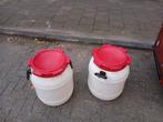 2x 55liter watetdichte ton, Ophalen, Gebruikt, Kunststof, Met deksel