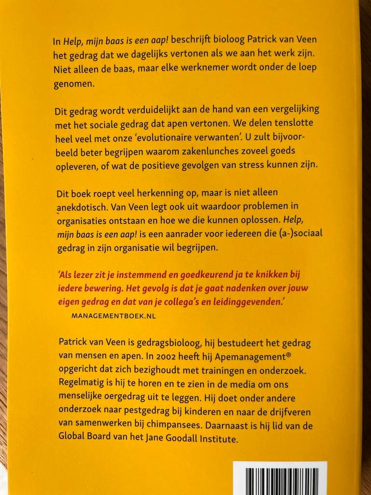 Help, mijn baas is een aap! - Patrick van Veen, Boeken, Economie, Management en Marketing, Zo goed als nieuw, Management, Ophalen of Verzenden