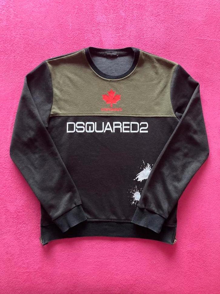 Sweater Dsquared2 Canada logo en ritsen maat M Valt klein!, Kleding | Heren, Truien en Vesten, Gedragen, Maat 46 (S) of kleiner