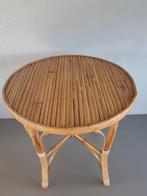 Retro vintage ronde bamboe tafeltje, Ophalen, Huis en Inrichting
