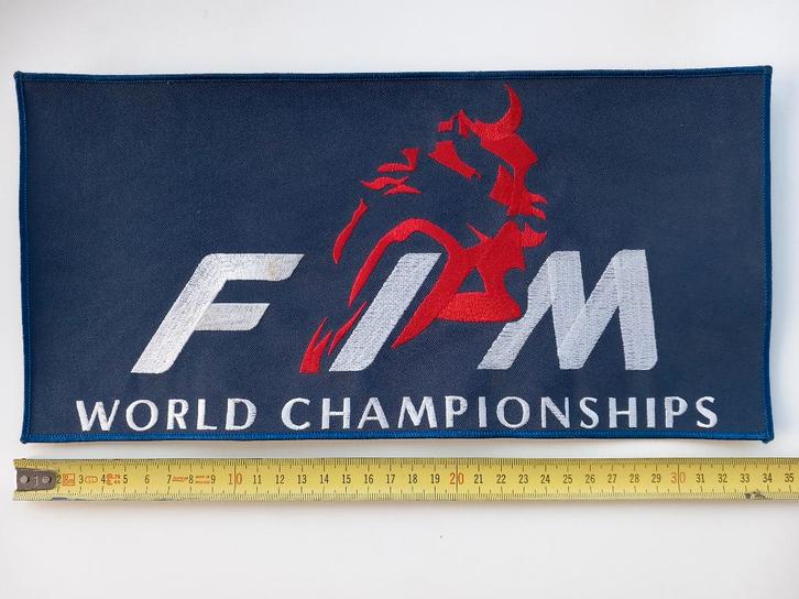 FIM world championship patch badge opnaai embleem, Verzamelen, Automerken, Motoren en Formule 1, Nieuw, Motoren, Ophalen of Verzenden