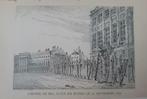 01 / Brussel: L'Hotel de bellevue Houtgravure uit 1892, Ophalen of Verzenden
