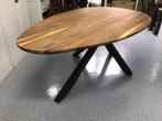 Eivormige eiken eettafel, Huis en Inrichting, Tafels | Eettafels, Ophalen, Gebruikt, Eiken
