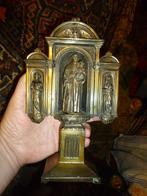 antonius van padua brons  3 altaarstuk triptiek jaren 30, Antiek en Kunst, Ophalen of Verzenden