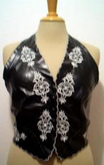 Leather look gilet met borduursels van Prestige! M, Kleding | Dames, Maat 38/40 (M), Verzenden, Zwart, Zo goed als nieuw
