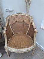 Stoel, brocante, supermooi met hele mooie stof, zitting is n, Huis en Inrichting, Stoelen, Ophalen, Stof, Eén