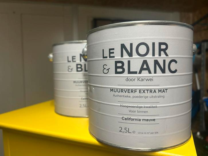 2x Le Noir & Blanc Muurverf California Mauve - Nieuw!, Doe-het-zelf en Verbouw, Verf, Beits en Lak, Nieuw, Verf, Minder dan 5 liter