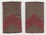 Set rangen epauletten Soldaat 2e kl (B10), bruin, Verzamelen, Ophalen of Verzenden, Landmacht, Nederland, Embleem of Badge