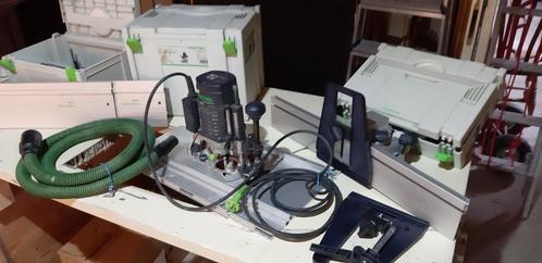 Festool bovenfrees met veel accessoires, Doe-het-zelf en Verbouw, Gereedschap | Freesmachines, Gebruikt, Elektrisch, Bovenfrees