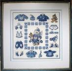GEBORDUURD * BEREN IN LIJST * Trendy Delft Blauw *, Verzenden, Zo goed als nieuw, Wanddecoratie