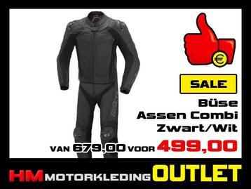 Leren motorpak Buse Assen Combi Zwart-Zwart - MEN beschikbaar voor biedingen