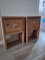 Steigerhouten nachtkastjes, Ophalen, Zo goed als nieuw, Hout, Minder dan 55 cm