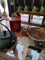 Chinees theeblik, Chinees rood met tekens, Ophalen of Verzenden, Zo goed als nieuw, Overige merken