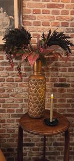 Bos kunstbloemen kunstplanten + koper goudkleurige vaas !, Ophalen of Verzenden, Nieuw